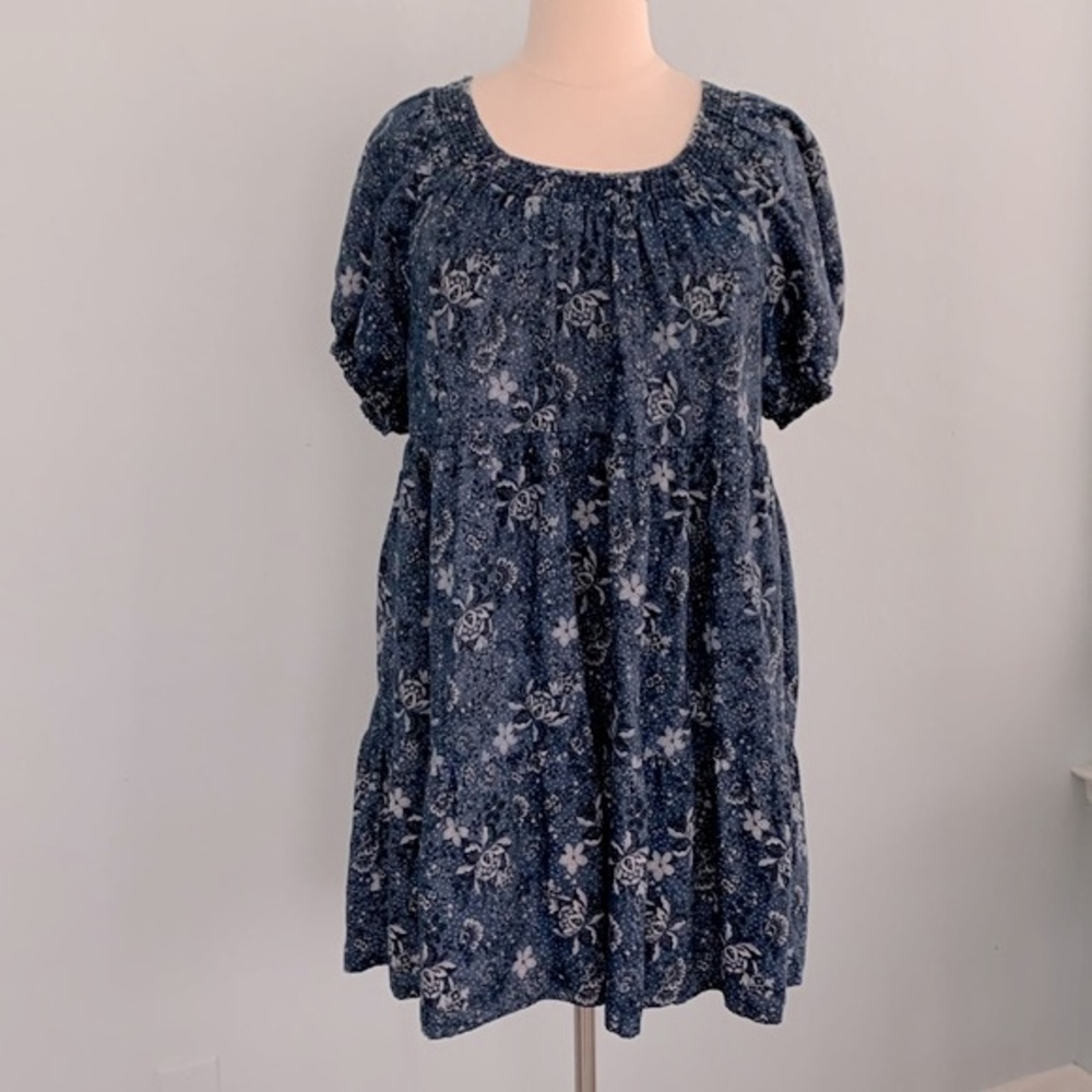 Torrid Chambray Puff Sleeve Smocked Dress - Picture 5 of 14